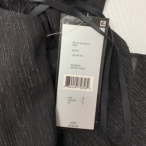 Tahari Size 4 Maxi Dress NWT Black Metallic Thread Sleeveless Boho Party V Neck - Picture 9 of 12